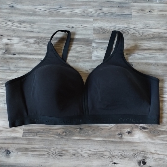 Cacique Black Lightly Lined No-Wire Bra Women's Size 50C - Picture 1 of 5